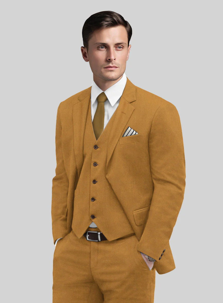 Italian Turna Mustard Flannel Jacket - Image 2