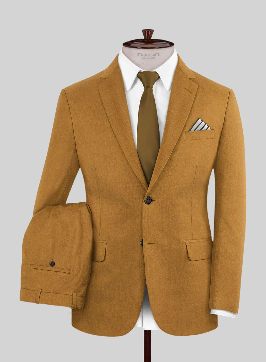 Italian Turna Mustard Flannel Suit - Image 2