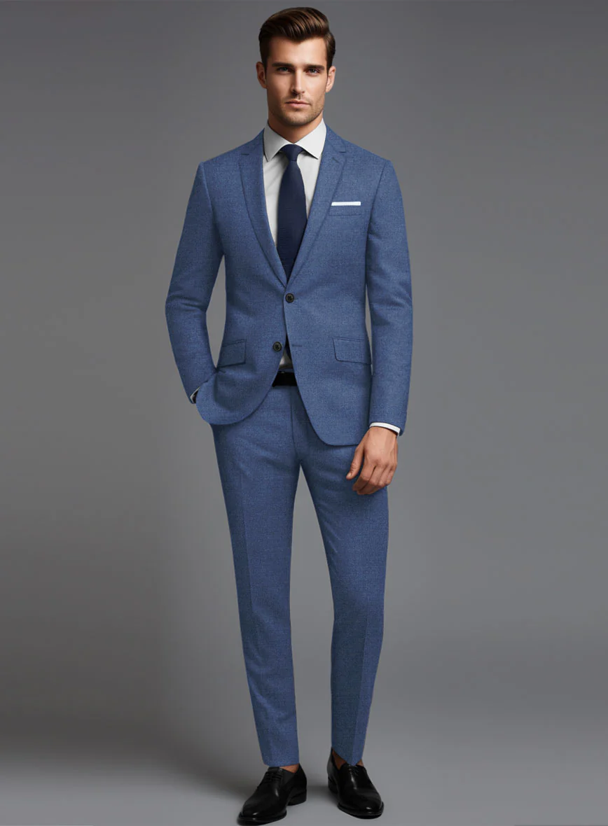 Italian Turna Paris Blue Flannel Suit - Image 2