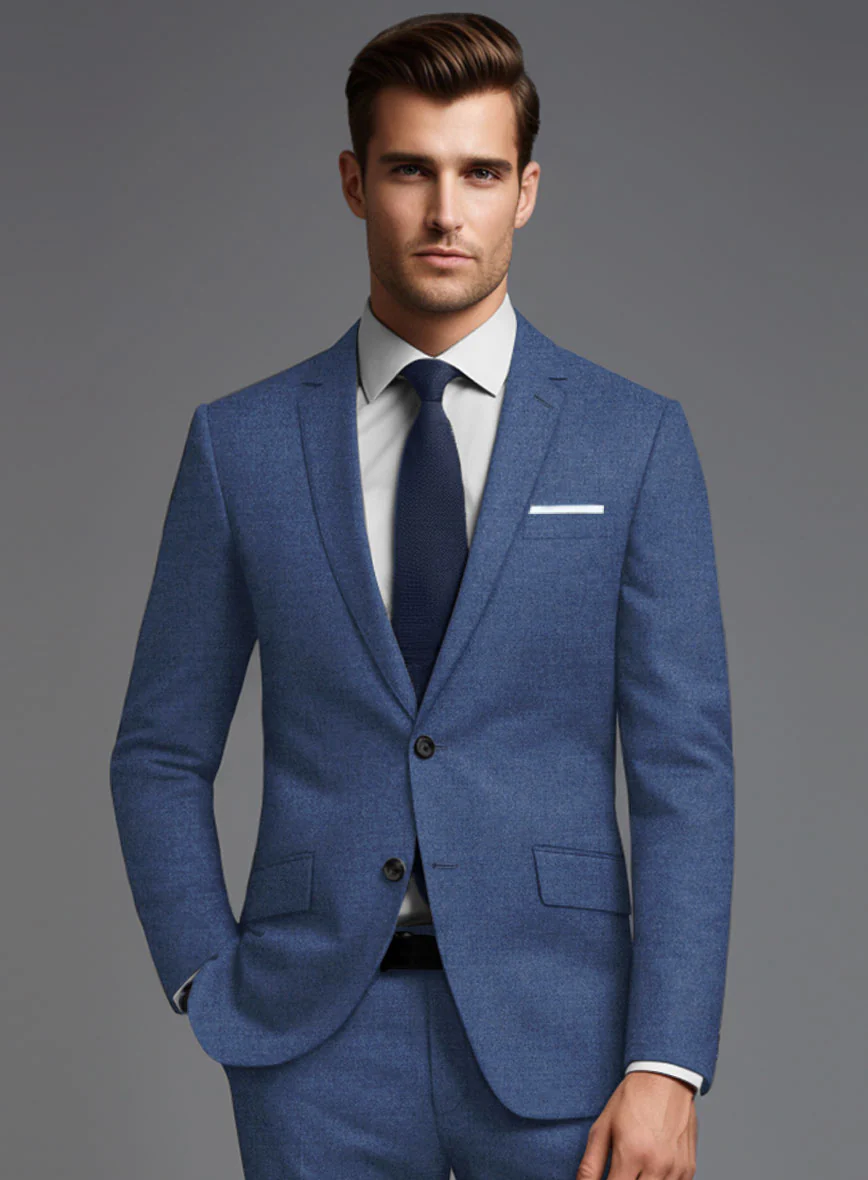 Italian Turna Paris Blue Flannel Suit - Image 4