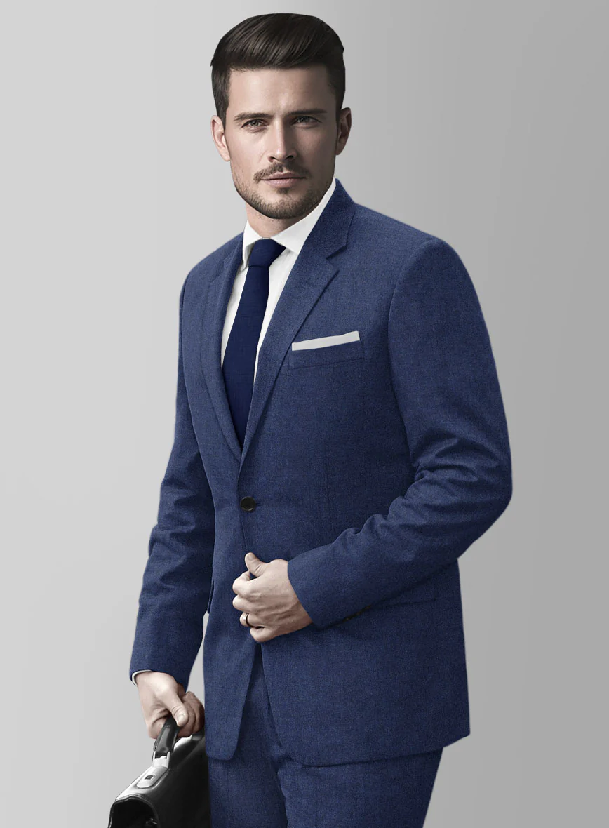 Italian Turna Persian Blue Flannel Suit - Image 4