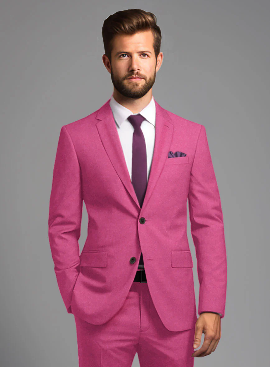 Italian Turna Pink Flannel Suit - Image 4