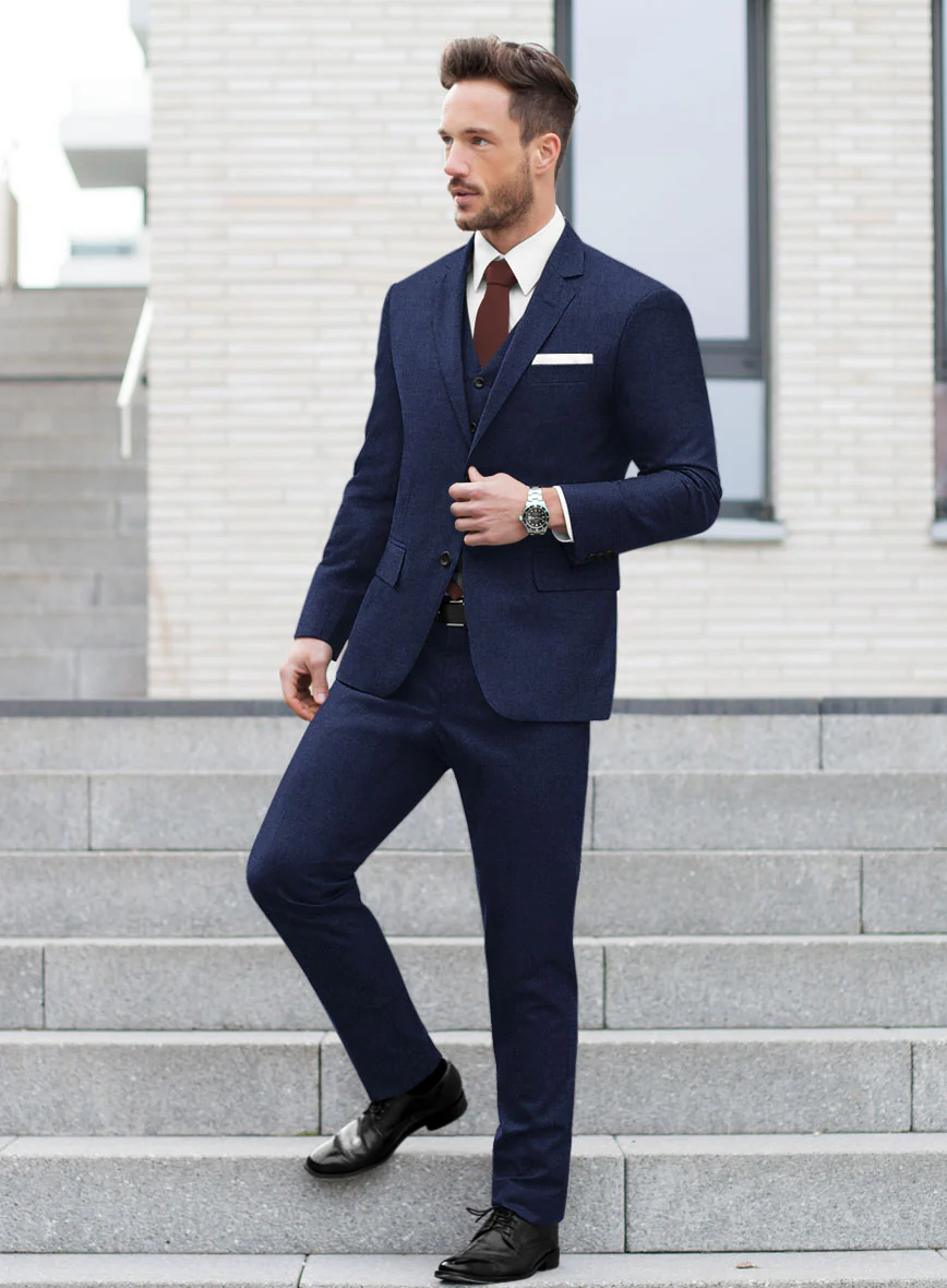 Italian Turna Royal Blue Flannel Suit - Image 2