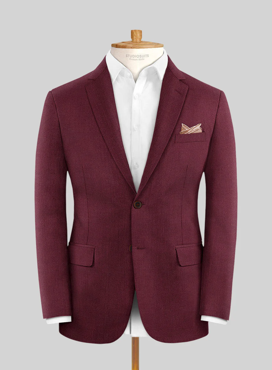 Italian Turna Wine Flannel Suit - Image 3