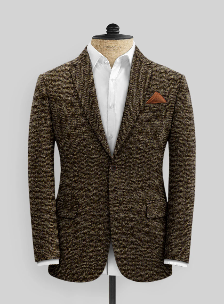Italian Tweed Herringbone Timoteo Suit - Image 3