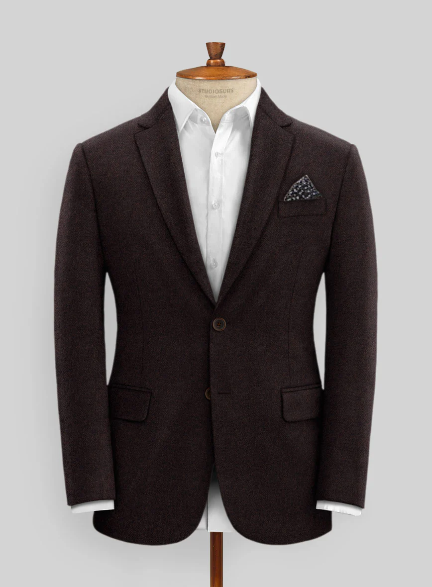 Italian Tweed Herringbone Urbano Suit - Image 5