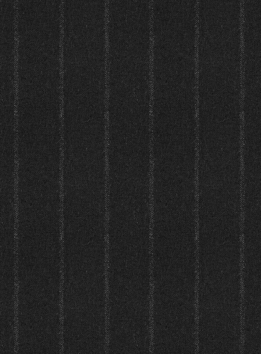 Italian Uben Black Chalkstripe Flannel Jacket - Image 3