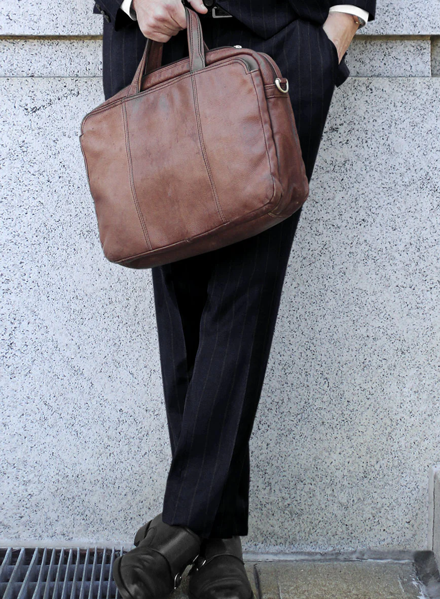 Italian Uben Blue Chalkstripe Flannel Suit - Image 6