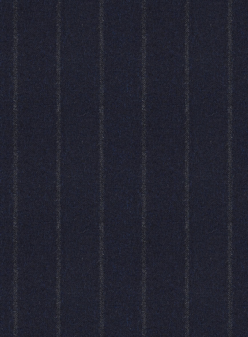 Italian Uben Blue Chalkstripe Flannel Suit - Image 7