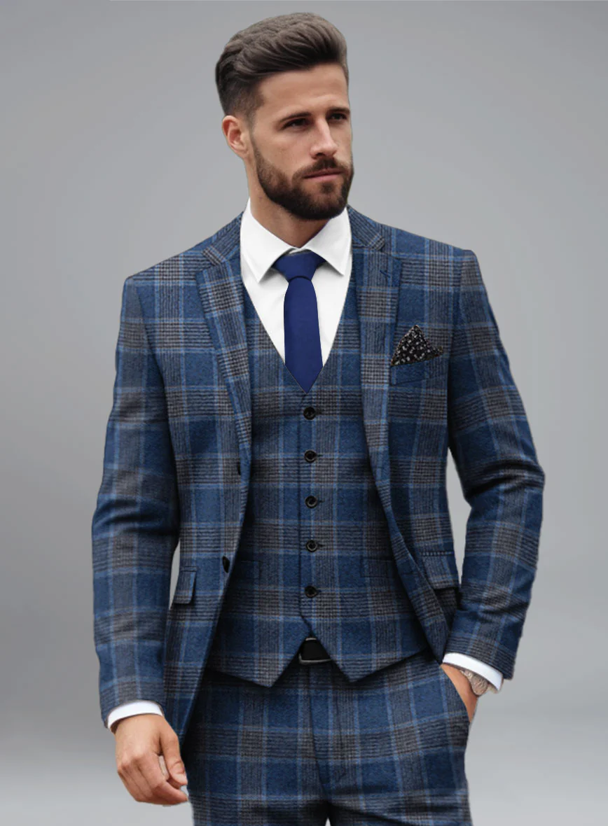 Italian Vincenzo Check Tweed Suit - Image 5