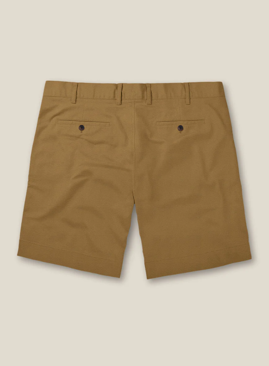 Italian Walnut Brown Cotton Stretch Shorts - Image 2