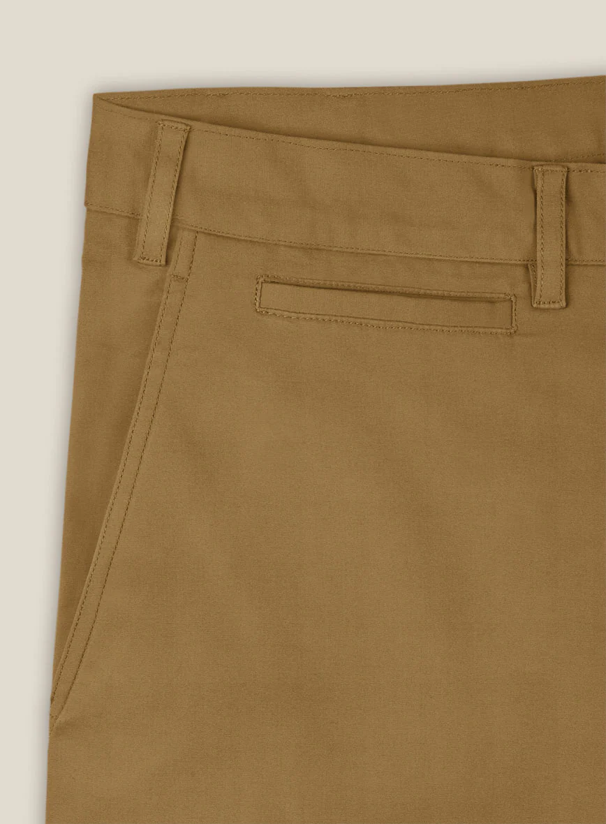 Italian Walnut Brown Cotton Stretch Shorts - Image 4