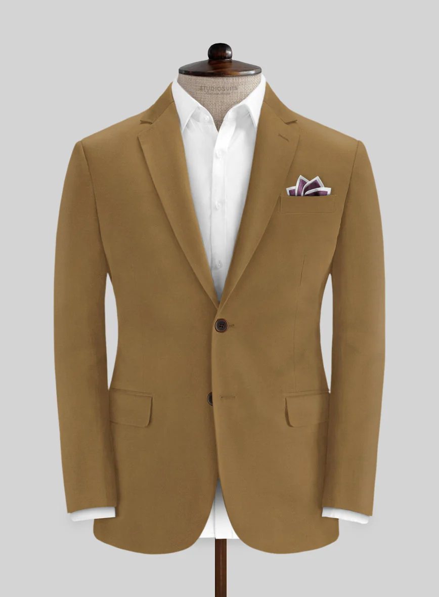 Italian Walnut Brown Cotton Stretch Suit - Image 3