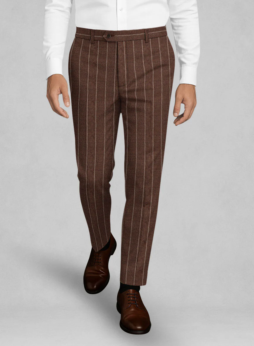 Italian Walnut Rope Stripe Tweed Suit - Image 5