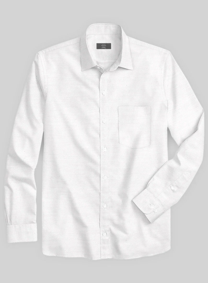 Italian White Stretch Cotton Shirt - Image 2