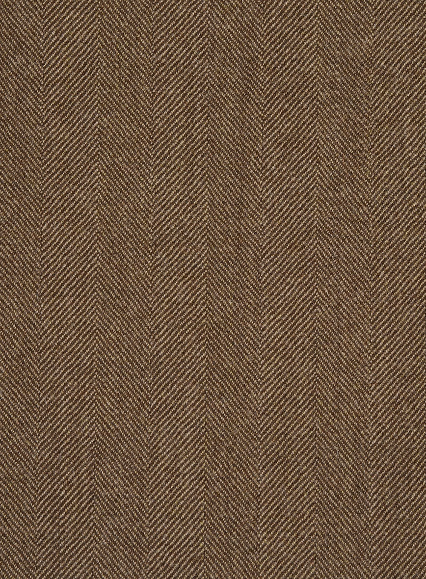 Italian Wide Herringbone Brown Tweed Jacket - Image 4