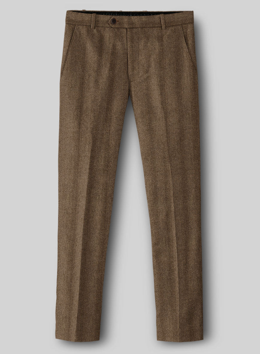 Italian Wide Herringbone Brown Tweed Suit - Image 5