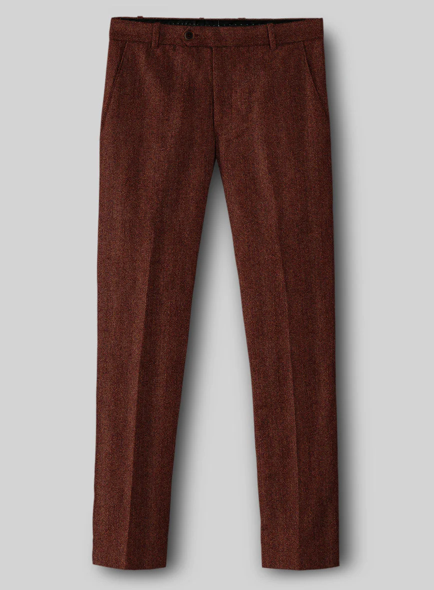 Italian Wide Herringbone Brunette Tweed Suit - Image 6