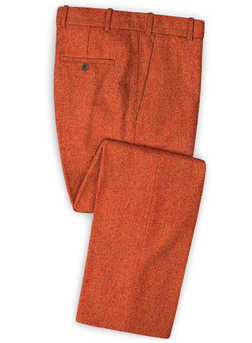 Italian Wide Herringbone Fire Tweed Suit - Image 4