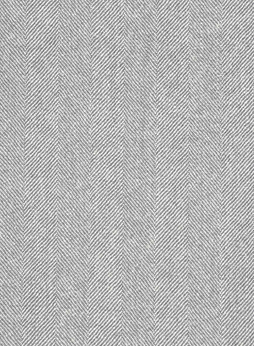 Italian Wide Herringbone Ice Gray Tweed Jacket - Image 4