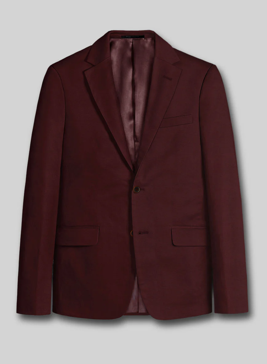 Italian Wine Cotton Stretch Suit - Image 3