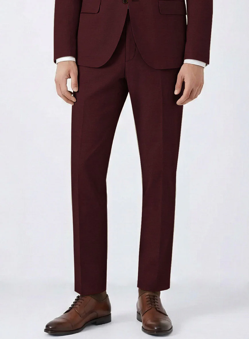 Italian Wine Cotton Stretch Suit - Image 5