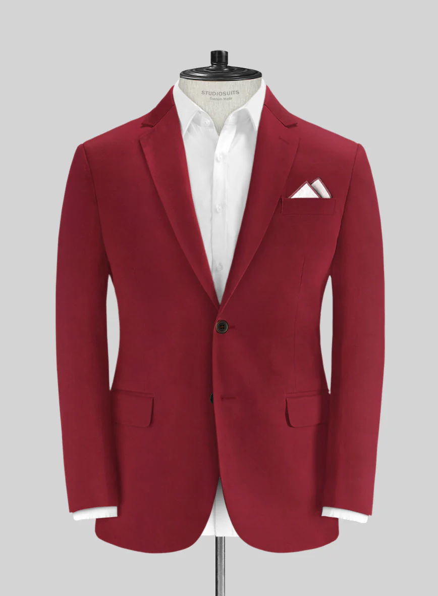 Italian Wine Cotton Suit - Image 3