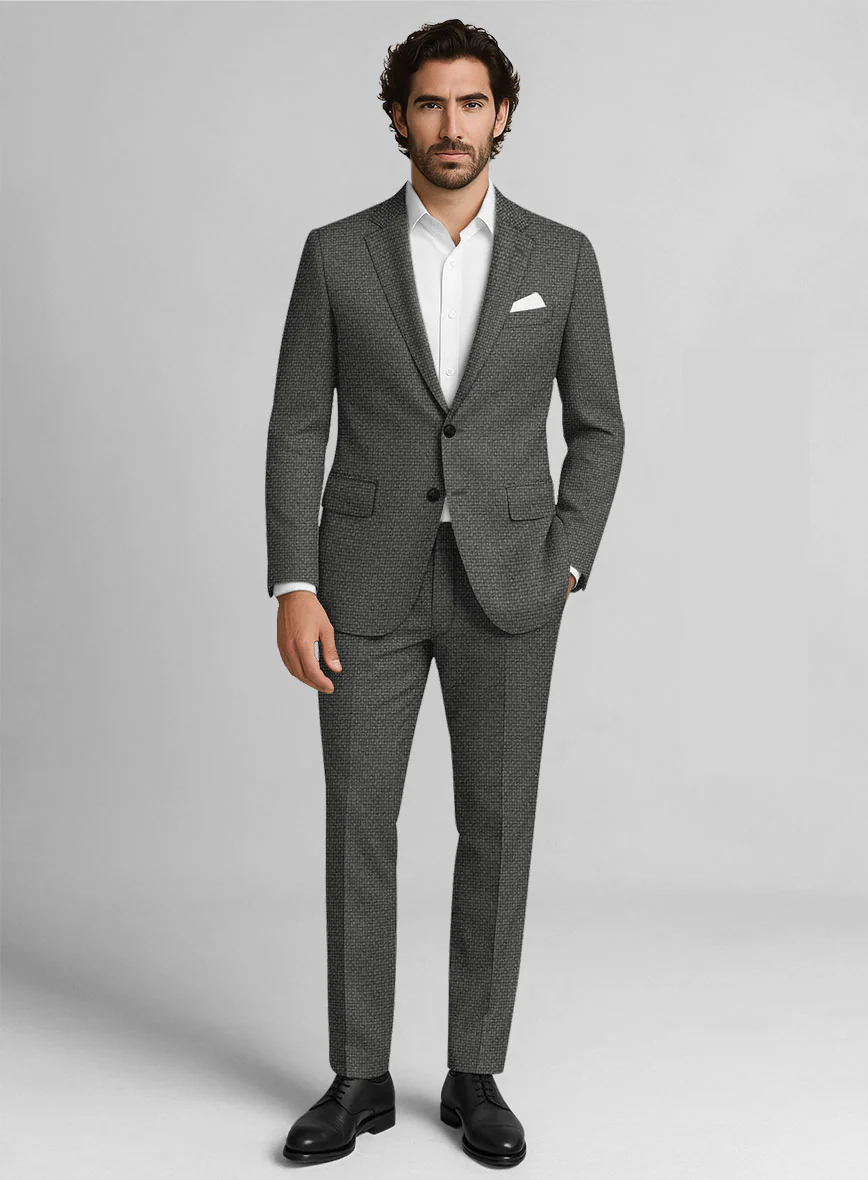 Italian Wool Basket Weave Zanetti Suit - Image 3