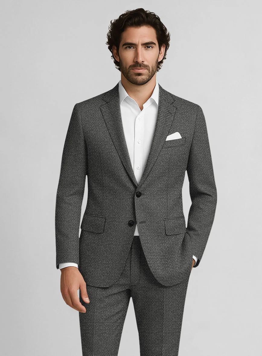Italian Wool Basket Weave Zanetti Suit - Image 4