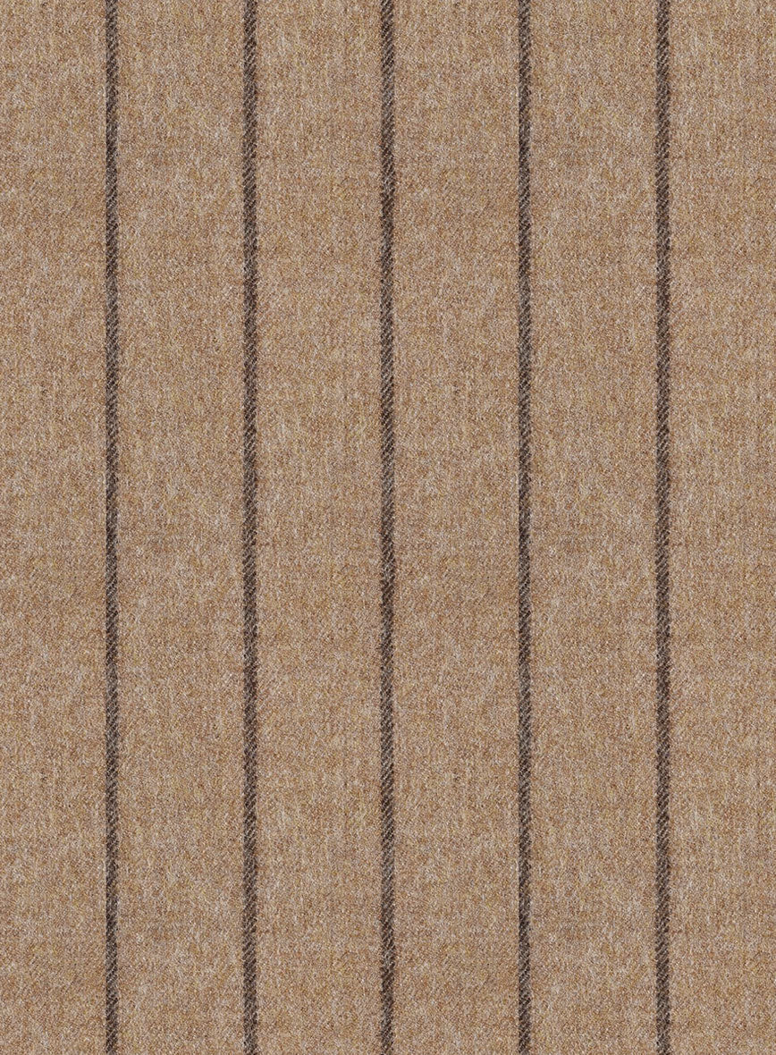Italian Wool Cashmere Brown Stripe Double Breasted Jacket - Image 3
