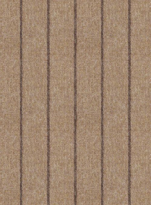 Italian Wool Cashmere Brown Stripe Pants - Image 2