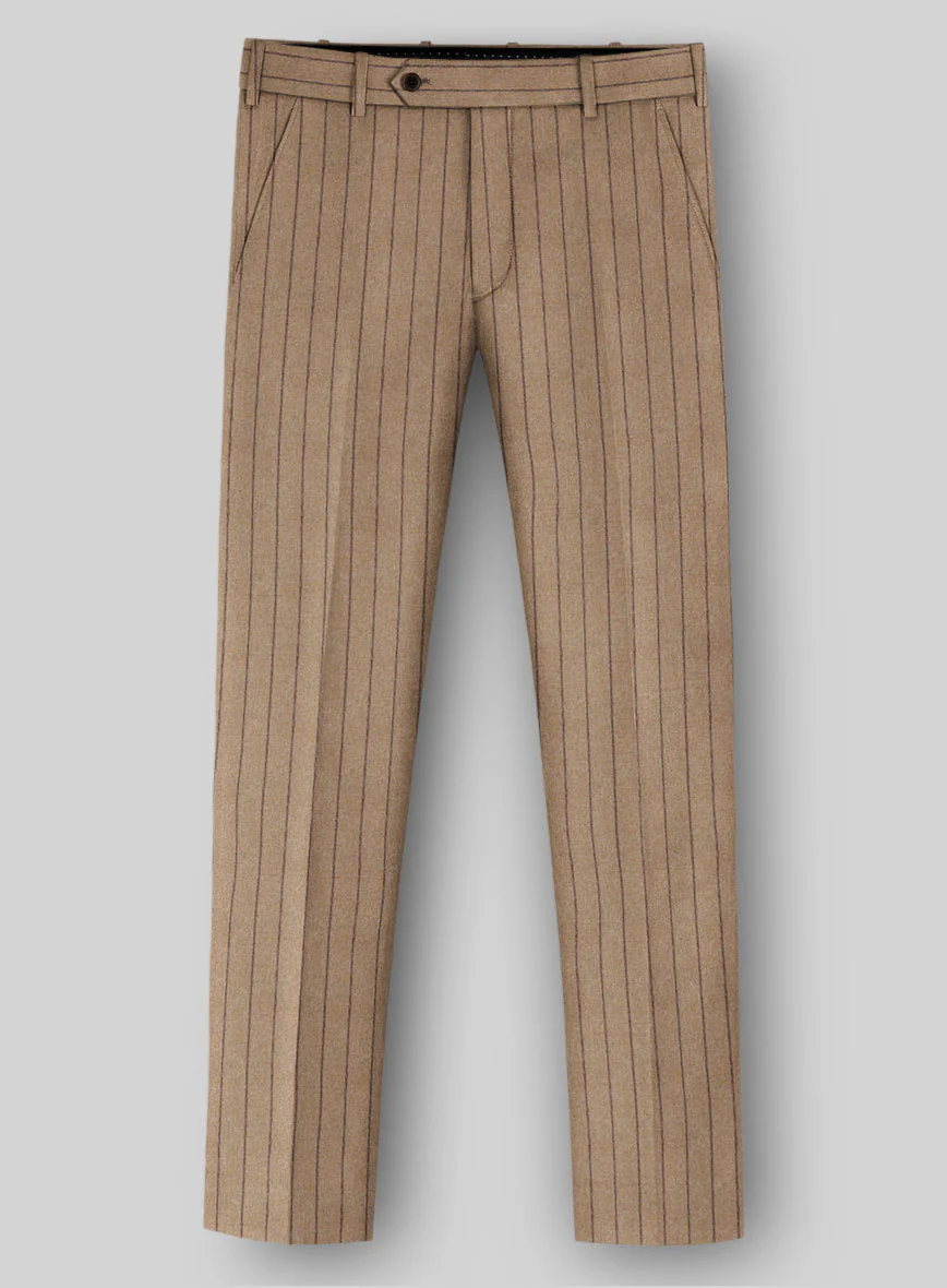 Italian Wool Cashmere Brown Stripe Double Breasted Suit - Image 5