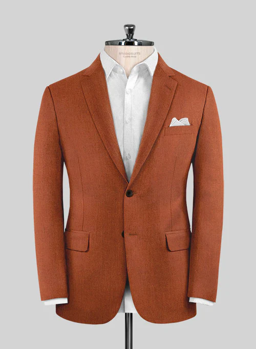 Italian Wool Cashmere Ginger Orange Suit - Image 2
