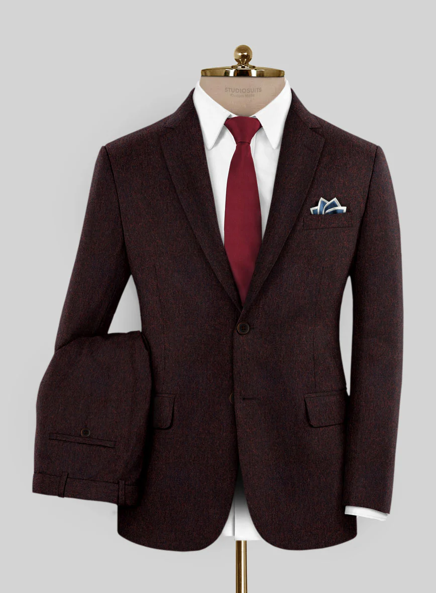 Italian Wool Cashmere Mahogany Suit