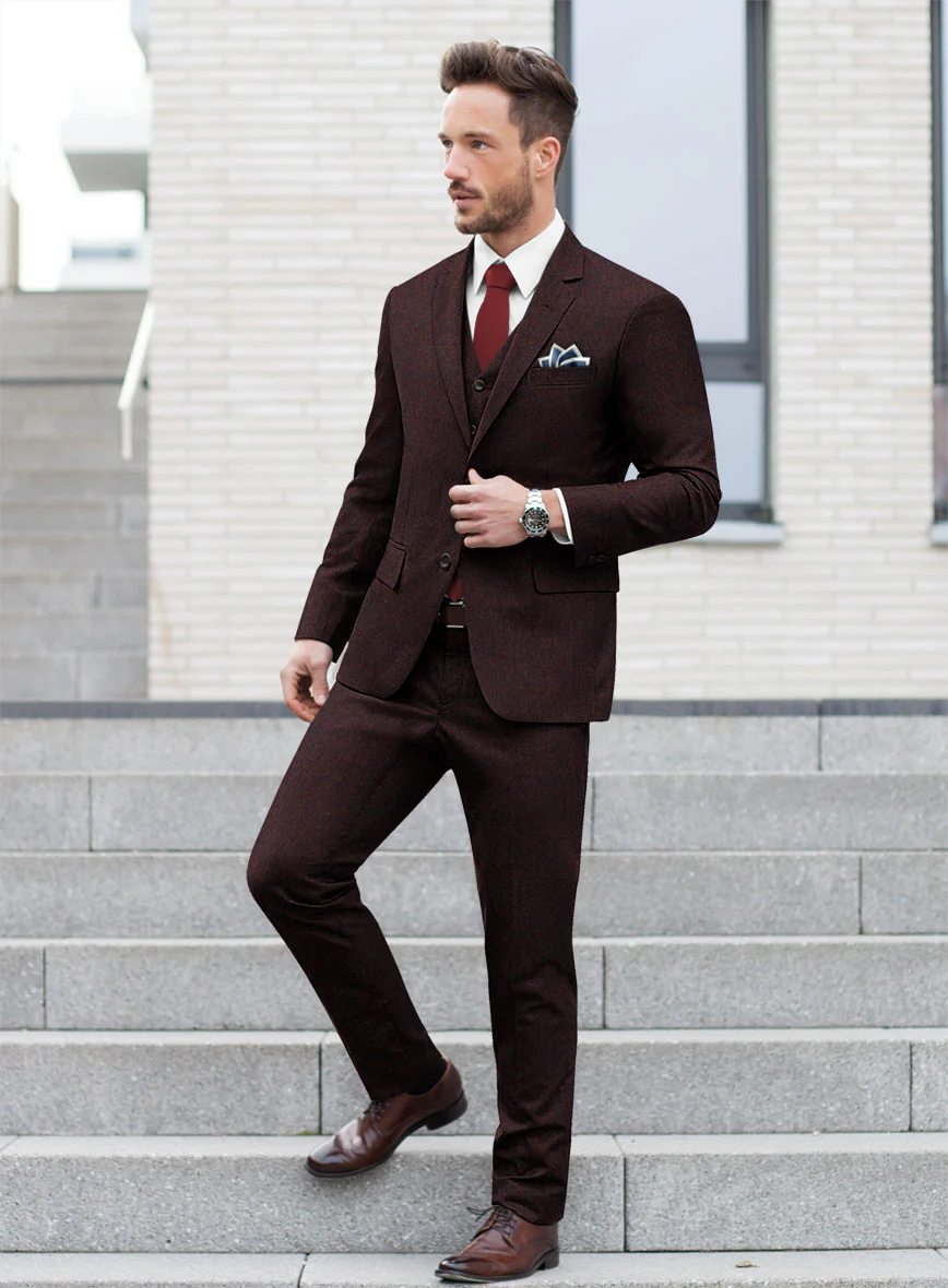 Italian Wool Cashmere Mahogany Suit - Image 2