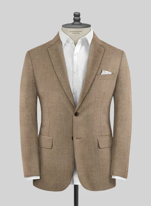 Italian Wool Cashmere Taupe Beige Suit - Image 2