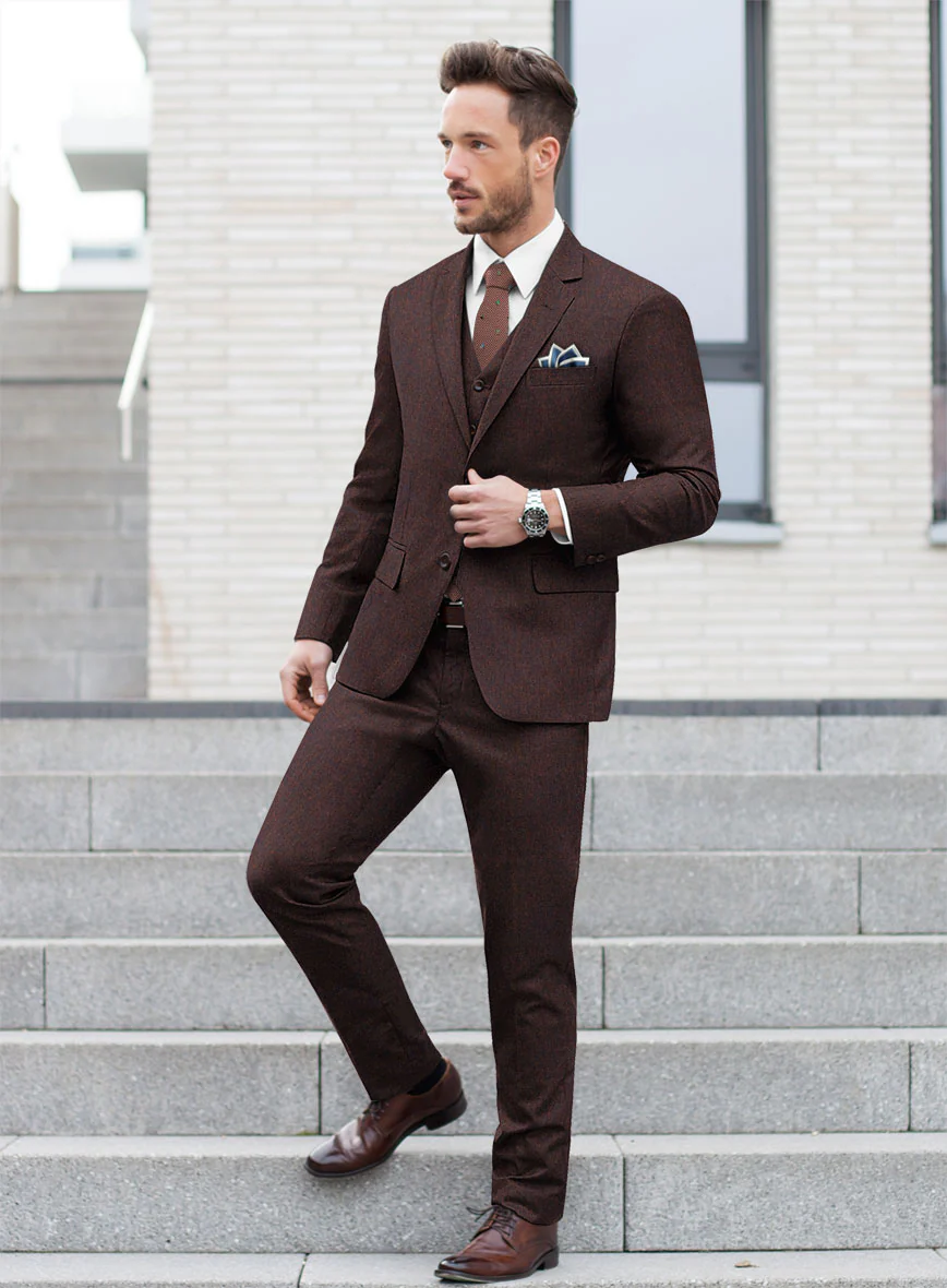 Italian Wool Cashmere Wine Suit - Image 2