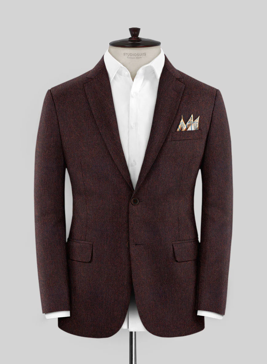 Italian Wool Cashmere Wine Suit - Image 3
