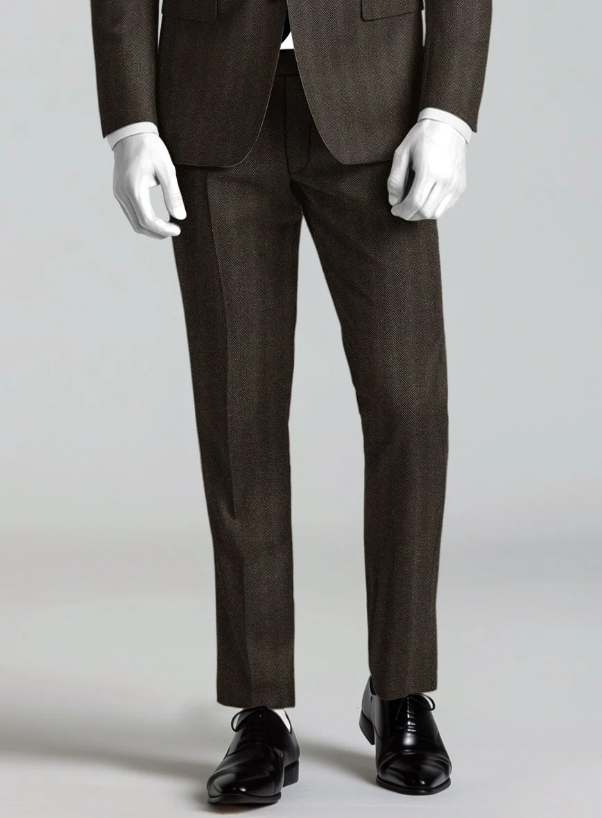 Italian Wool Herringbone Sortez Pants - Image 2