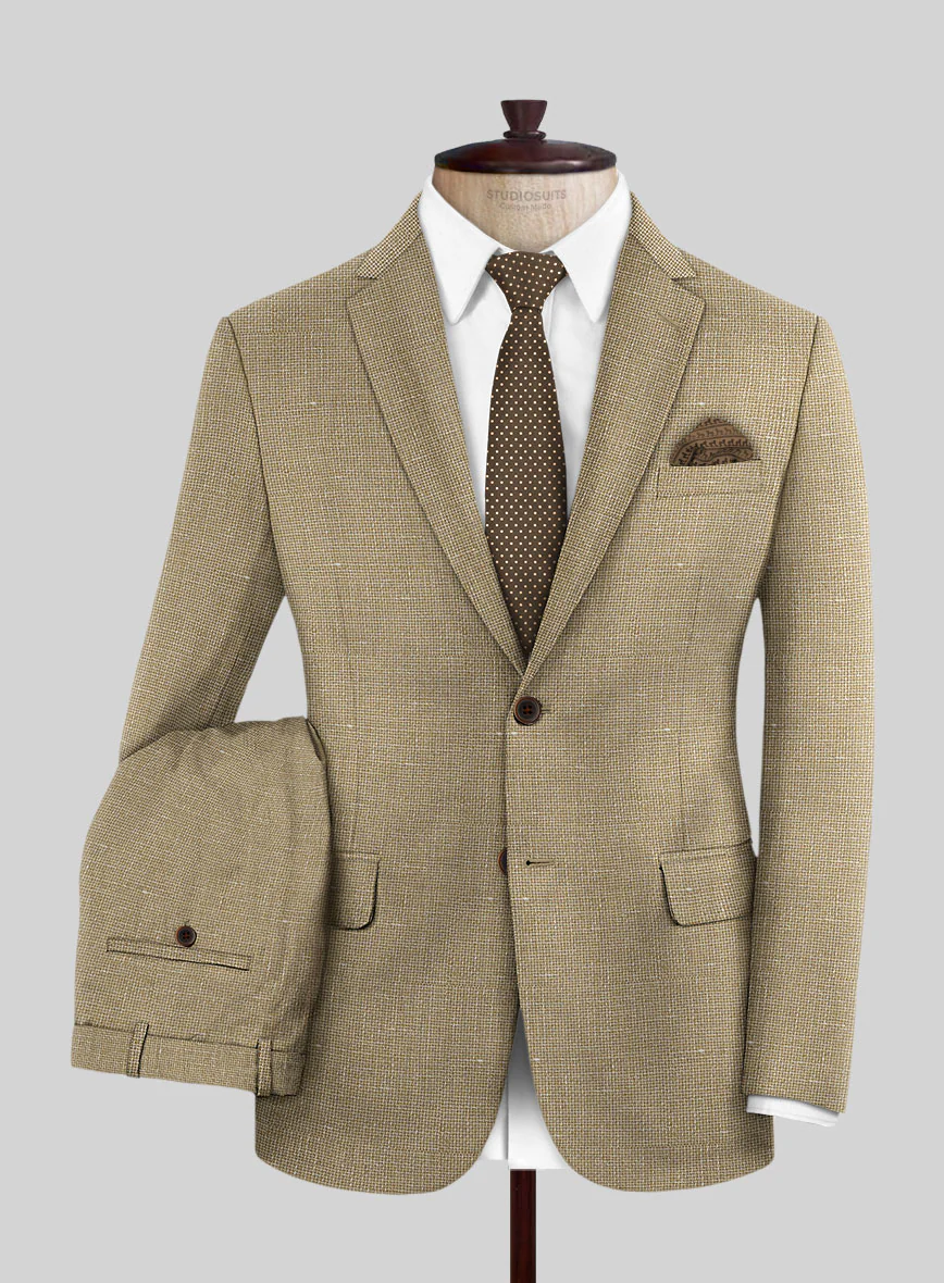Italian Wool Linen Basket Weave Inol Suit - Image 2