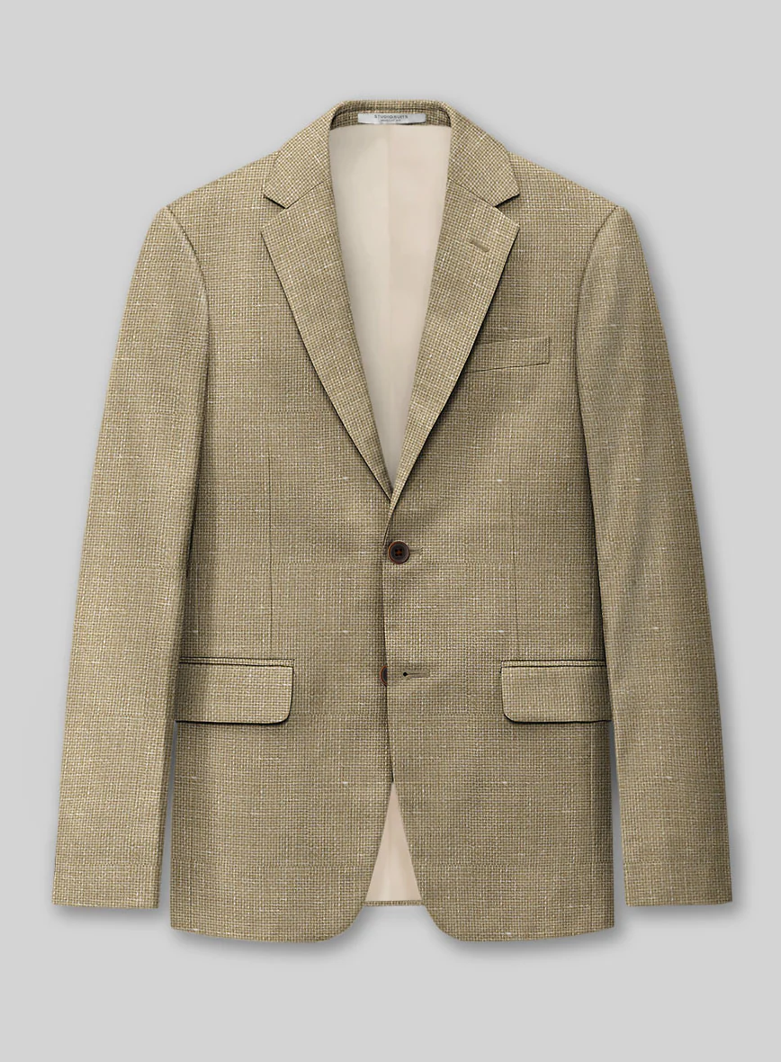 Italian Wool Linen Basket Weave Inol Suit - Image 4