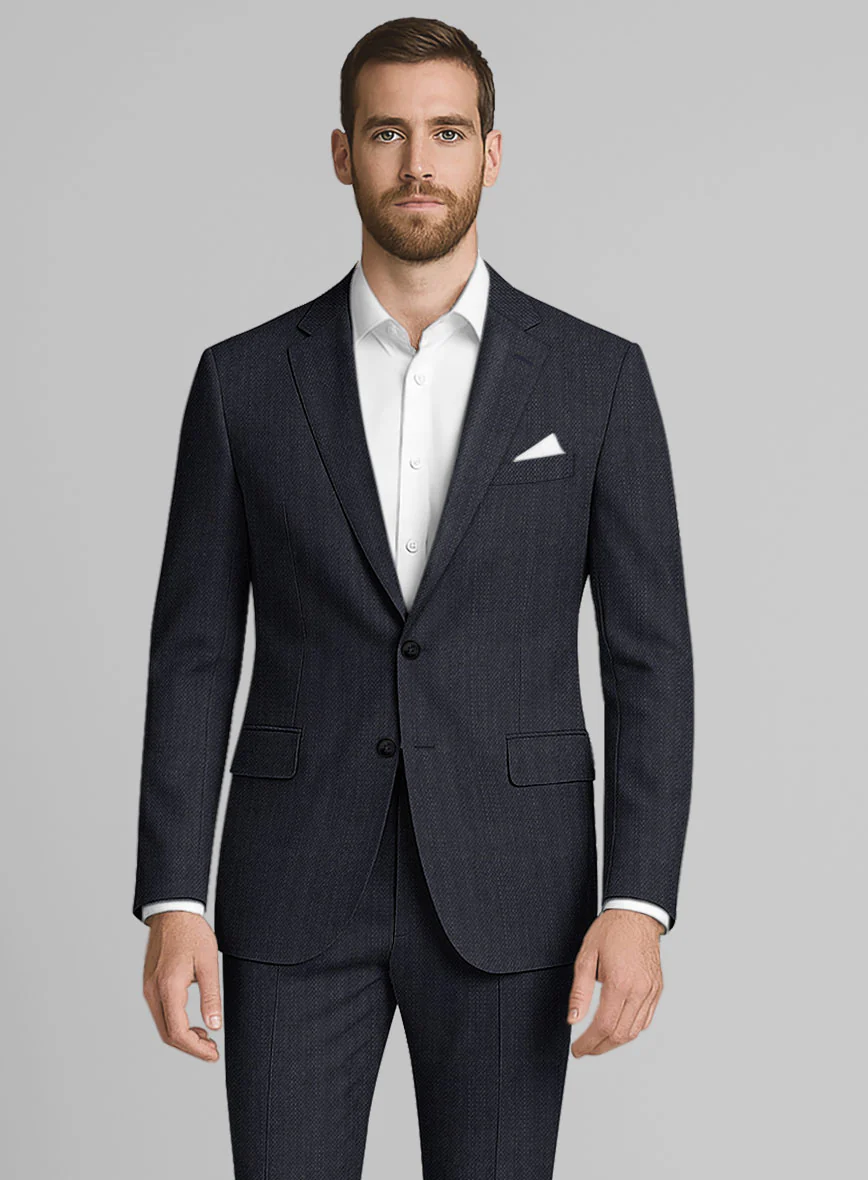 Italian Wool Silk Basket Weave Ardent Jacket - Image 2
