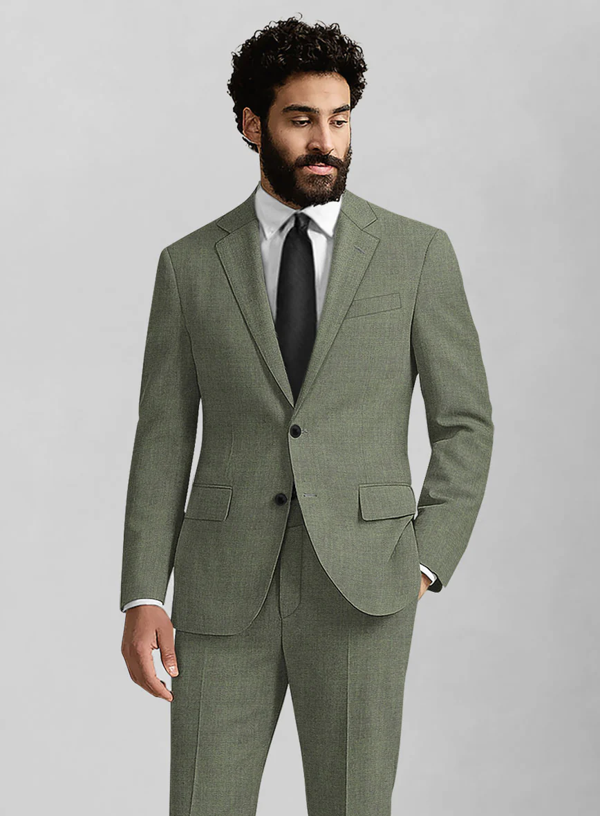 Italian Wool Silk Oliveno Jacket - Image 2