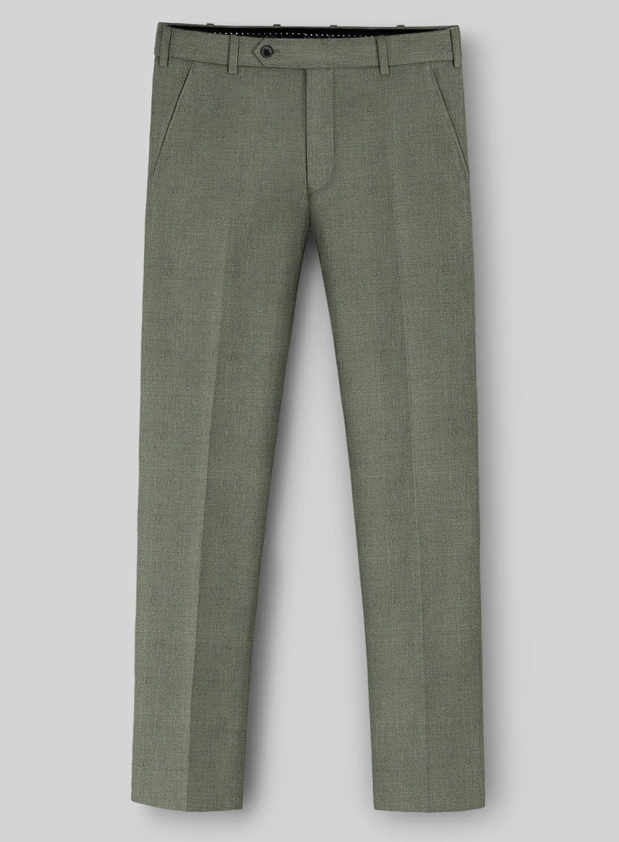 Italian Wool Silk Oliveno Pants - Image 2