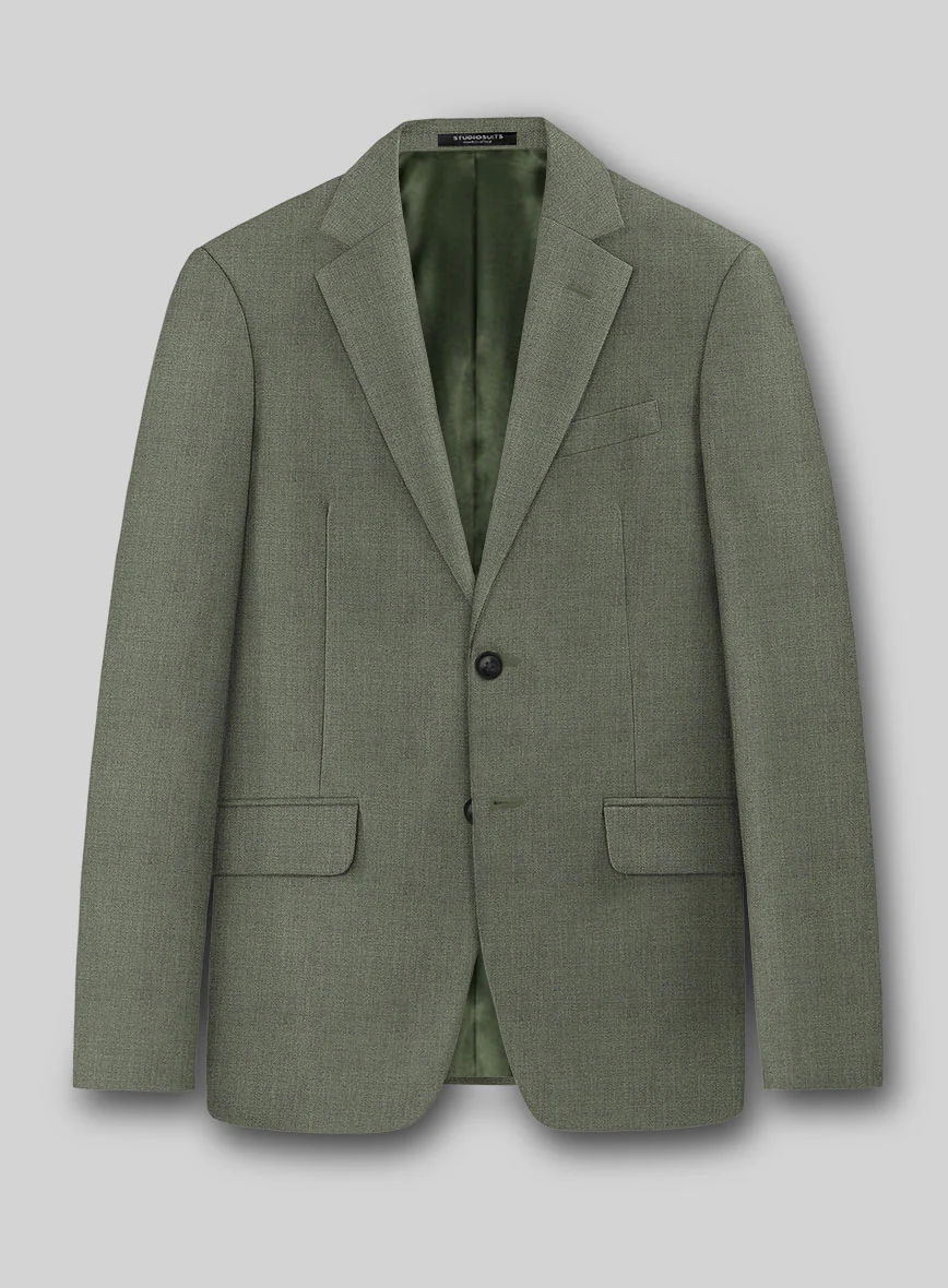 Italian Wool Silk Oliveno Suit - Image 2