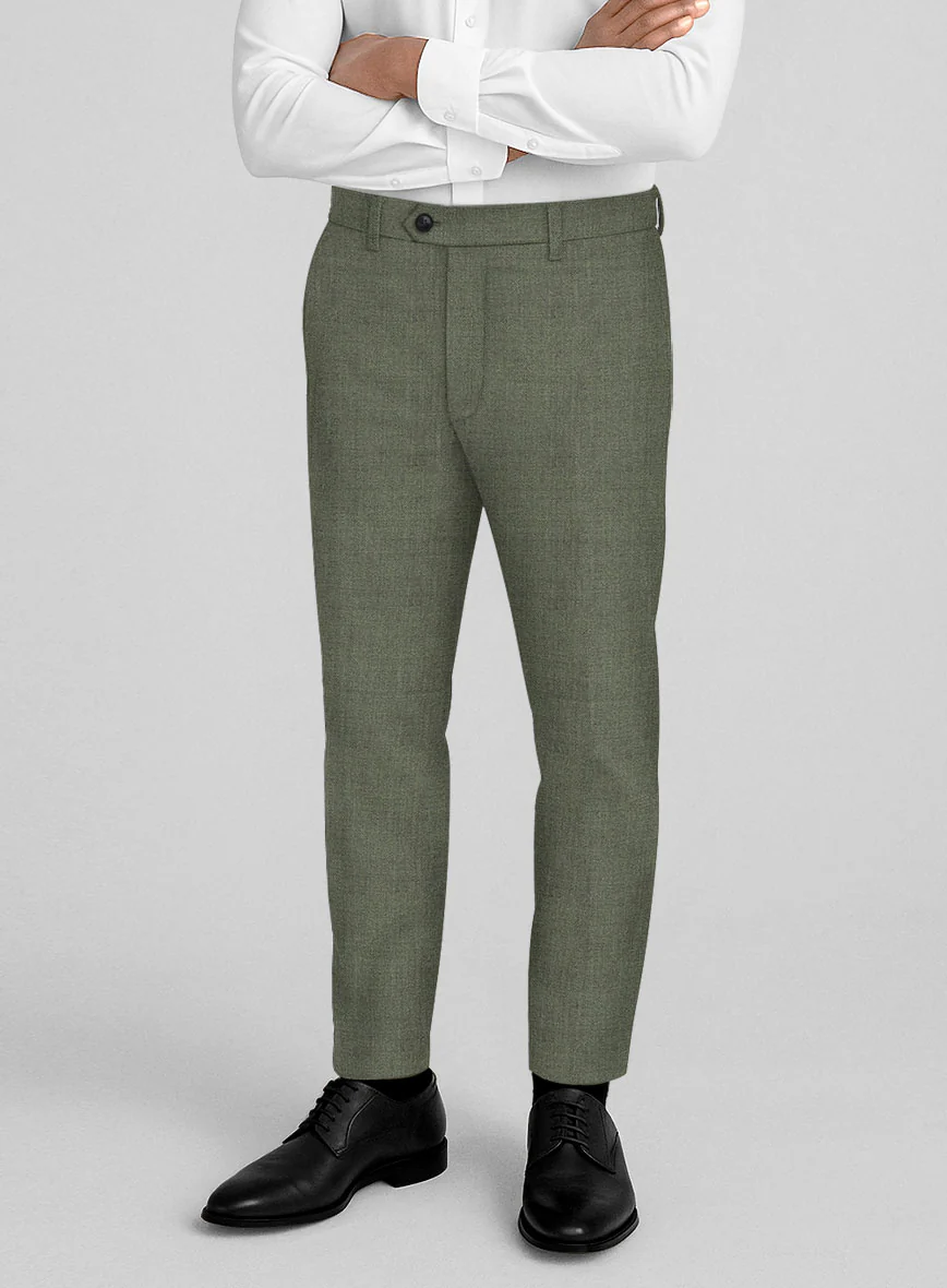Italian Wool Silk Oliveno Suit - Image 5