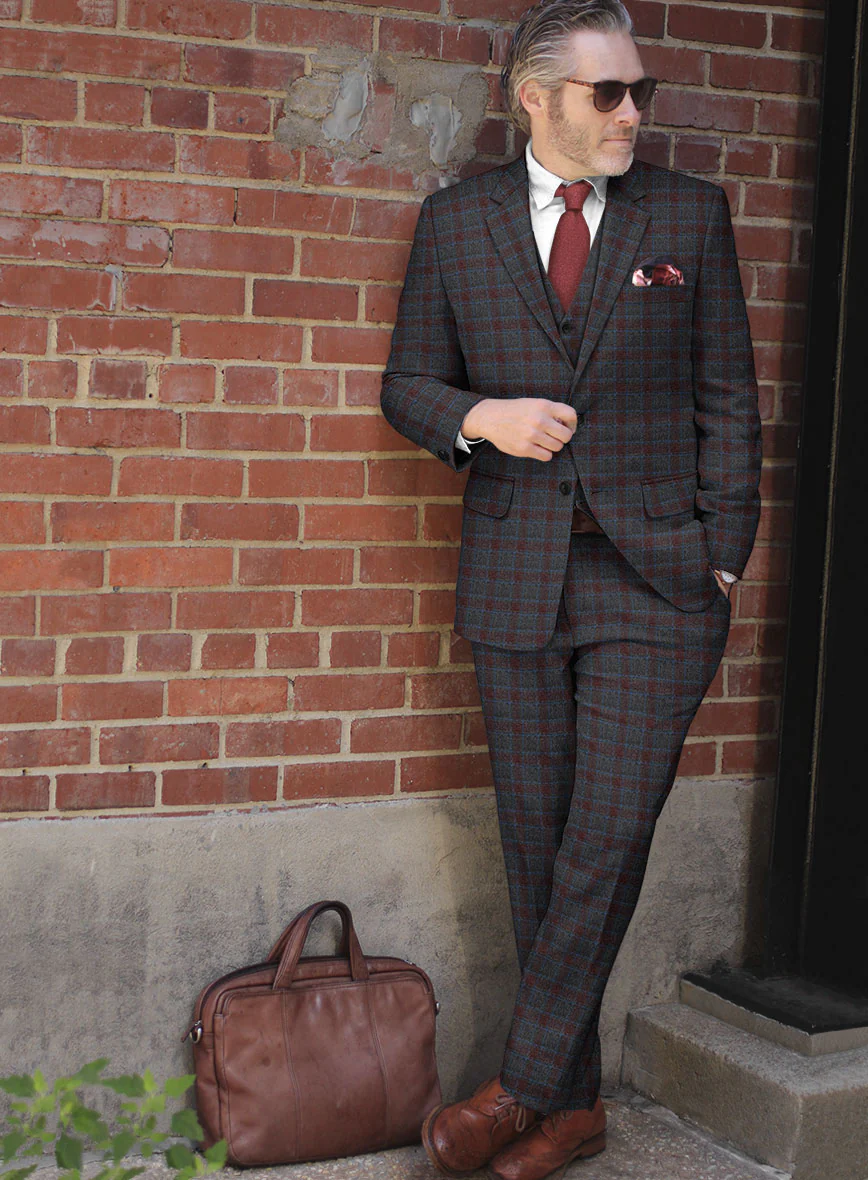 Italian Zaul Checks Tweed Suit - Image 2