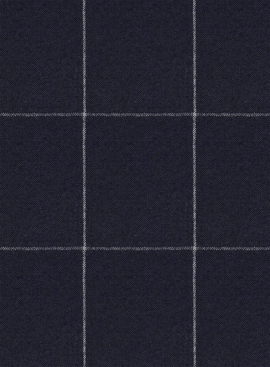 Italian Zergi Blue Windowpane Flannel Suit - Image 6