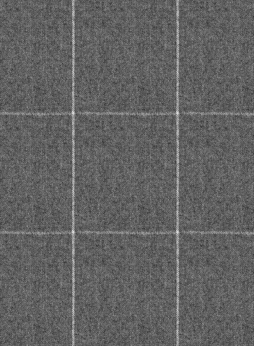 Italian Zergi Gray Windowpane Flannel Suit - Image 6