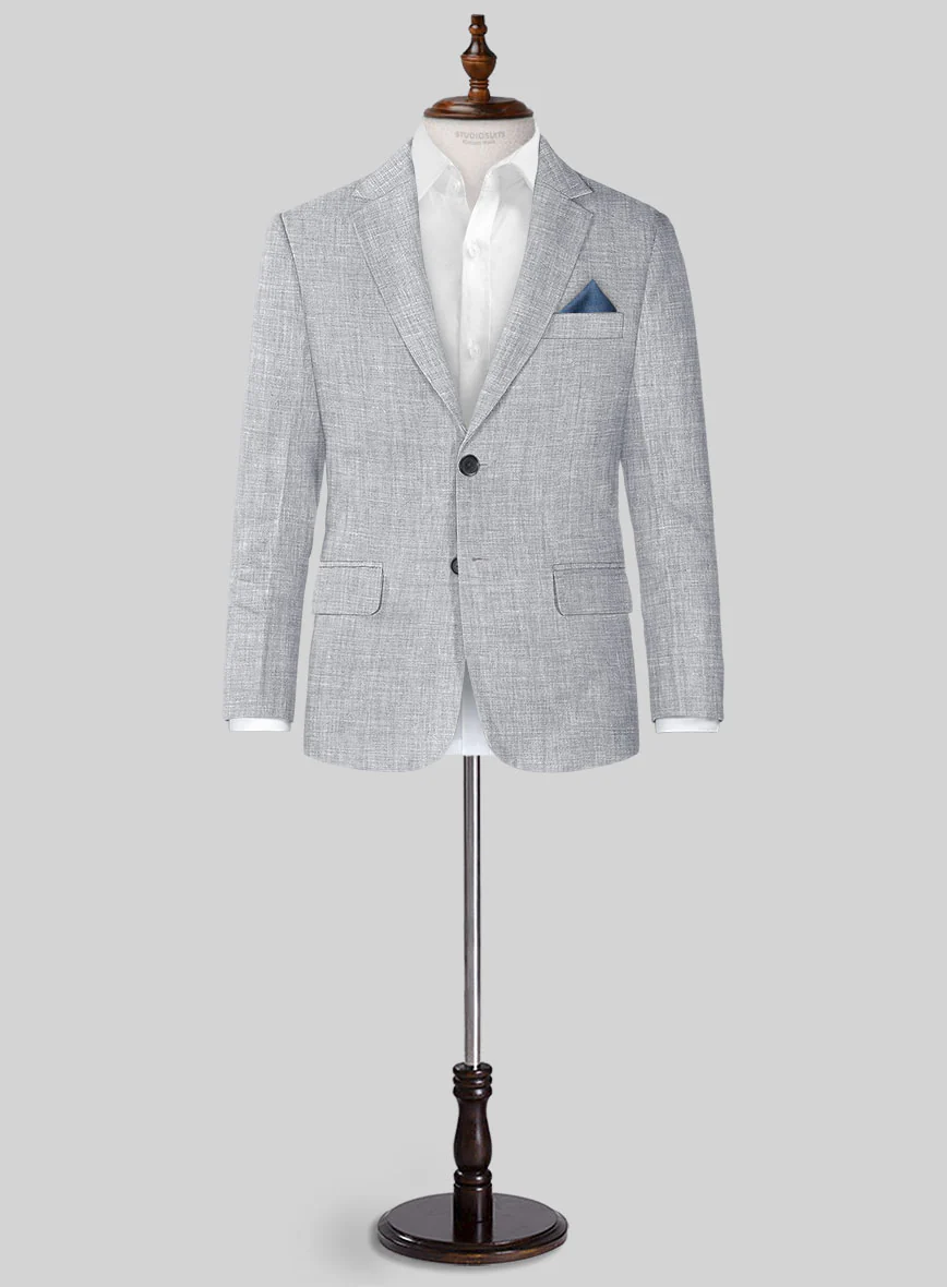 Italian Zod Light Gray Linen Boys Suit - Image 2